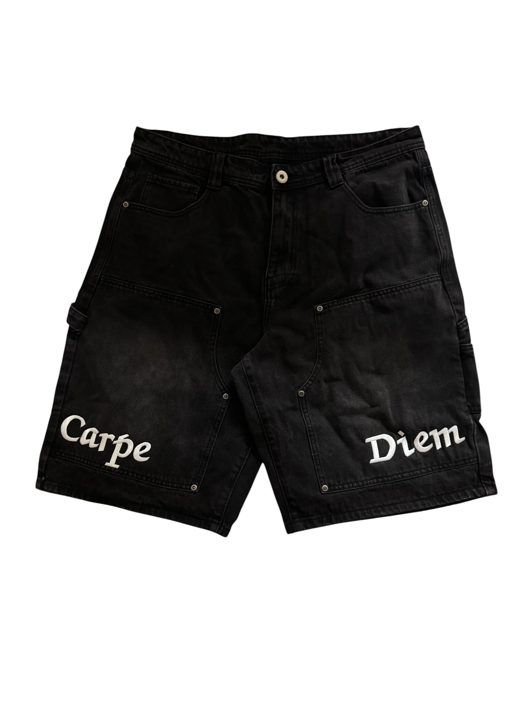 Carpe Diem Arch Double Knee Jorts Black
