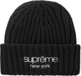 Supreme Classic Logo Chunky Ribbed Beanie Black