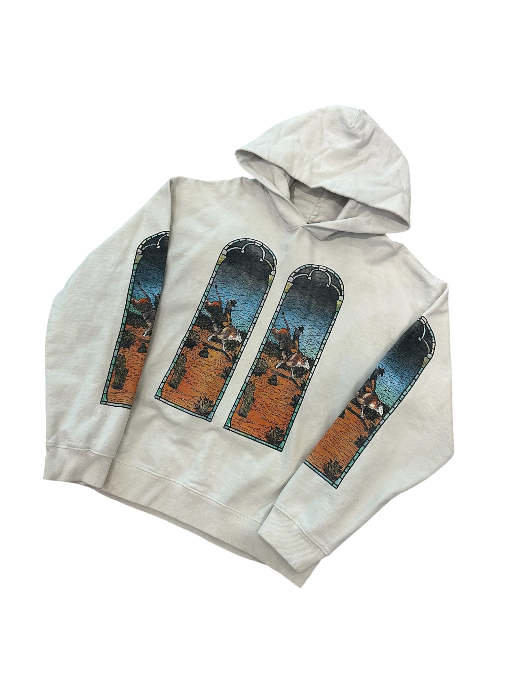 Who Decides War x Est Gee Stained Glass Hoodie White
