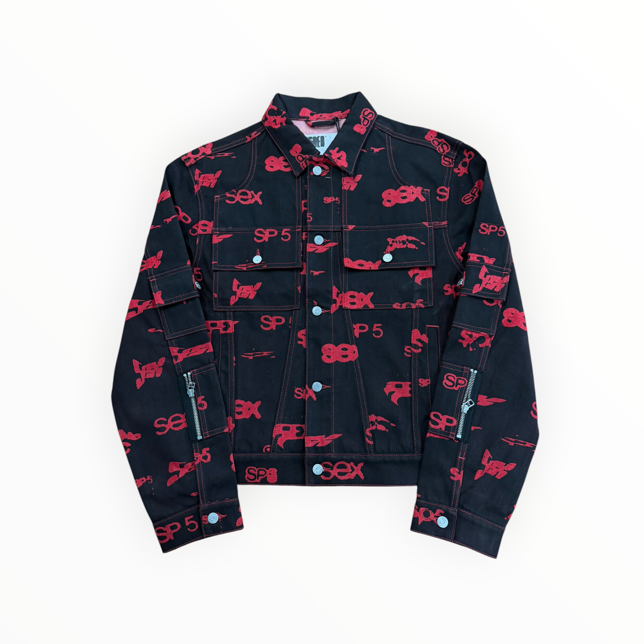 Sp5der 5ex AOP Denim Trucker Jacket