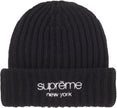 Supreme Chunky Rib Classic Logo Beanie Black