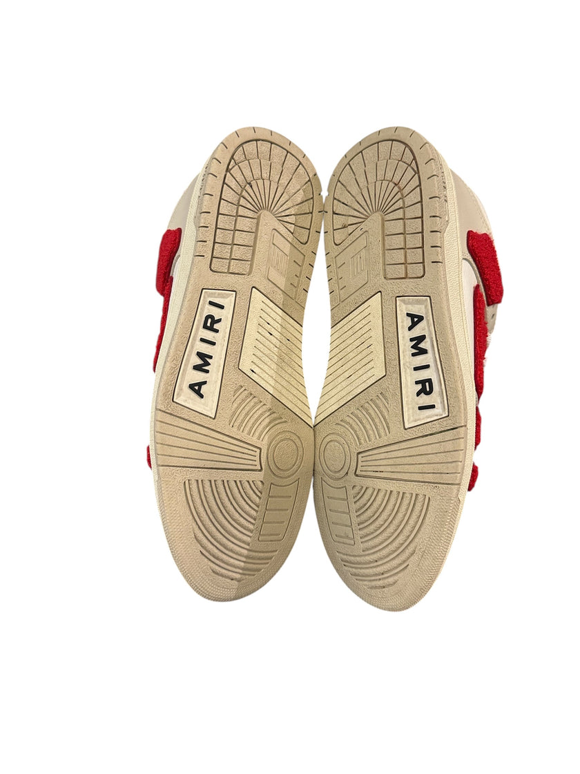 AMIRI Skel Top Low White Red Chenille