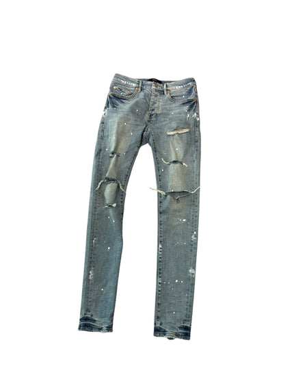 Purple Blue Paint Splatter Denim