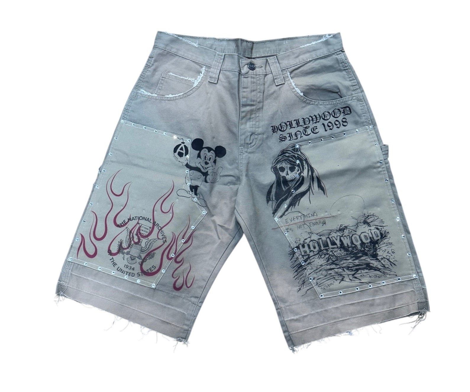 Amis ET Fleurs Carpenter Shorts Khaki