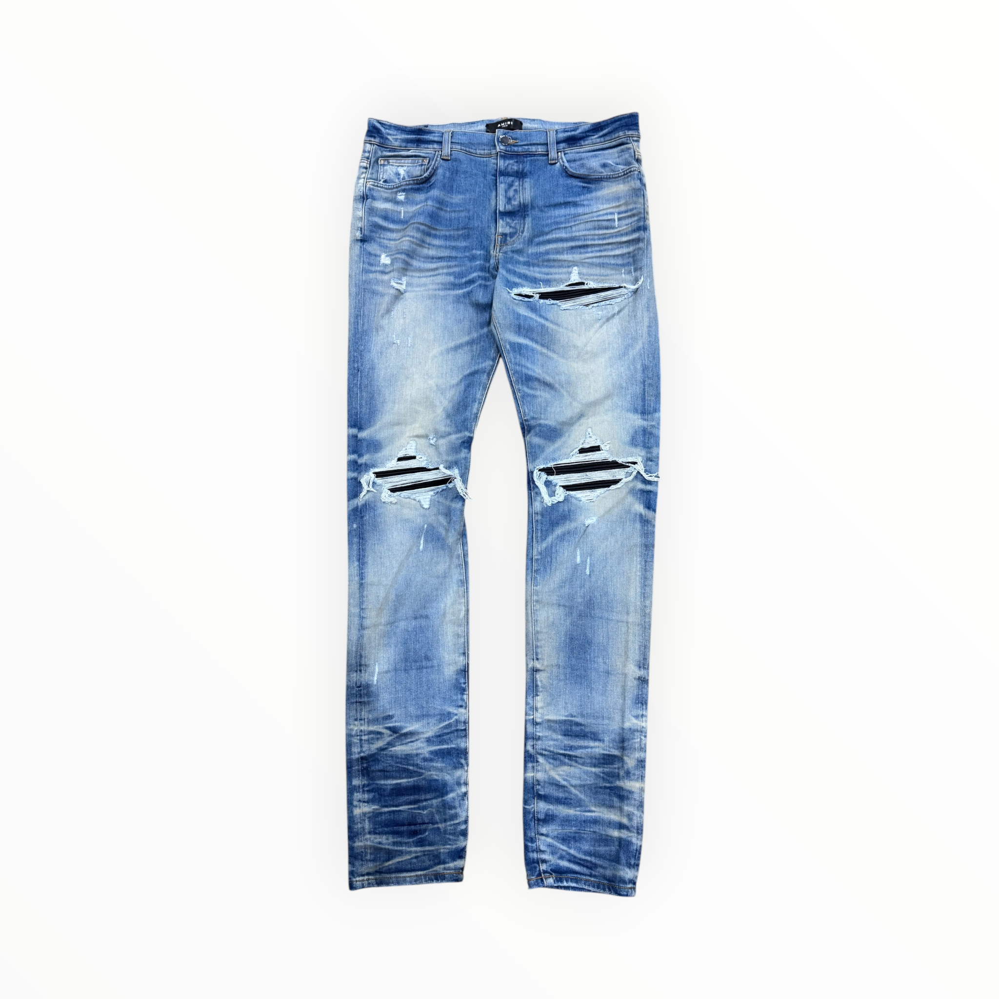 Amiri MX1 Blue/Black Patch Denim