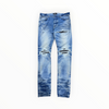 Amiri MX1 Blue/Black Patch Denim