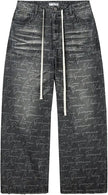 Vale Forever Washed Grey Script Denim