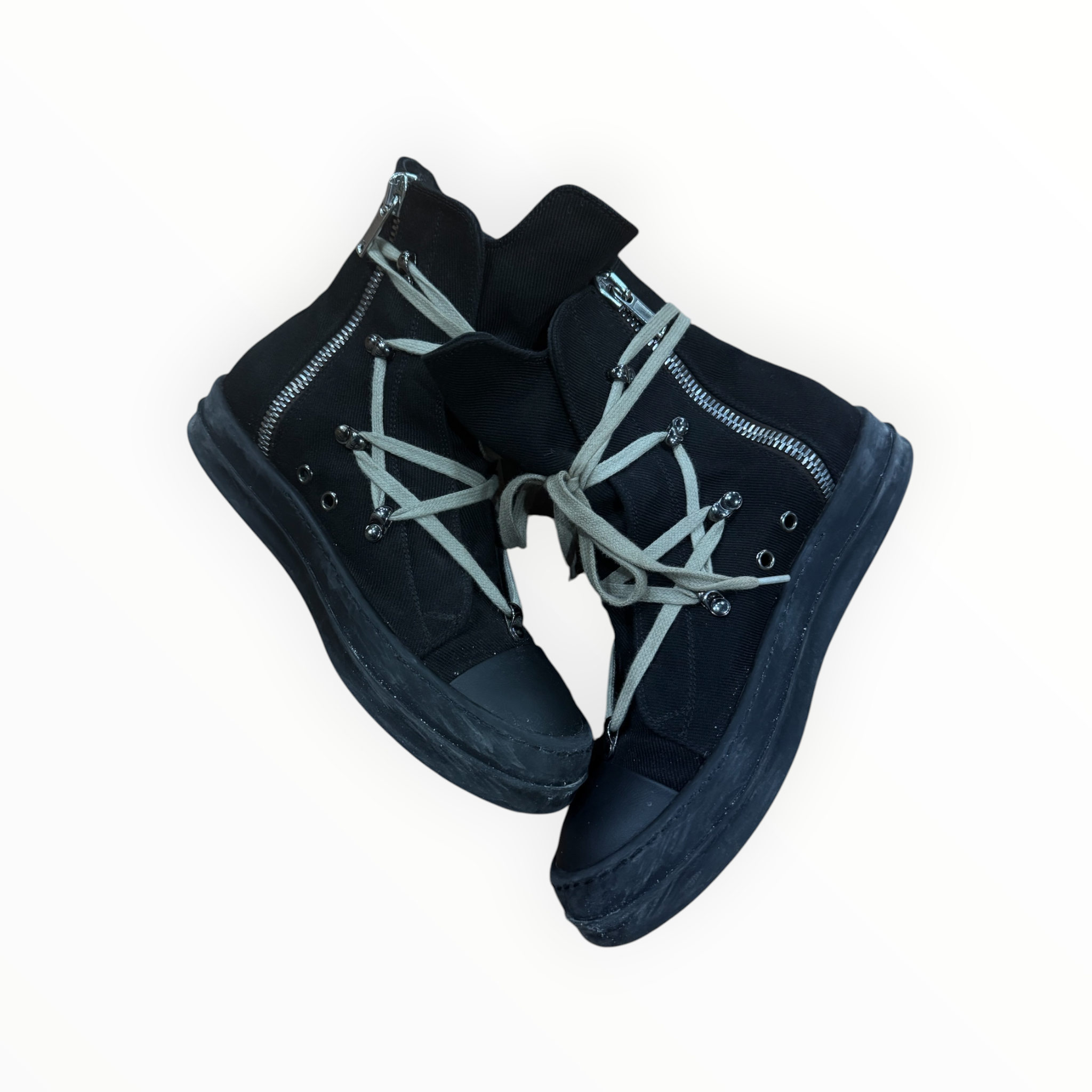 Rick Owens Black Hightop Hexa Lace