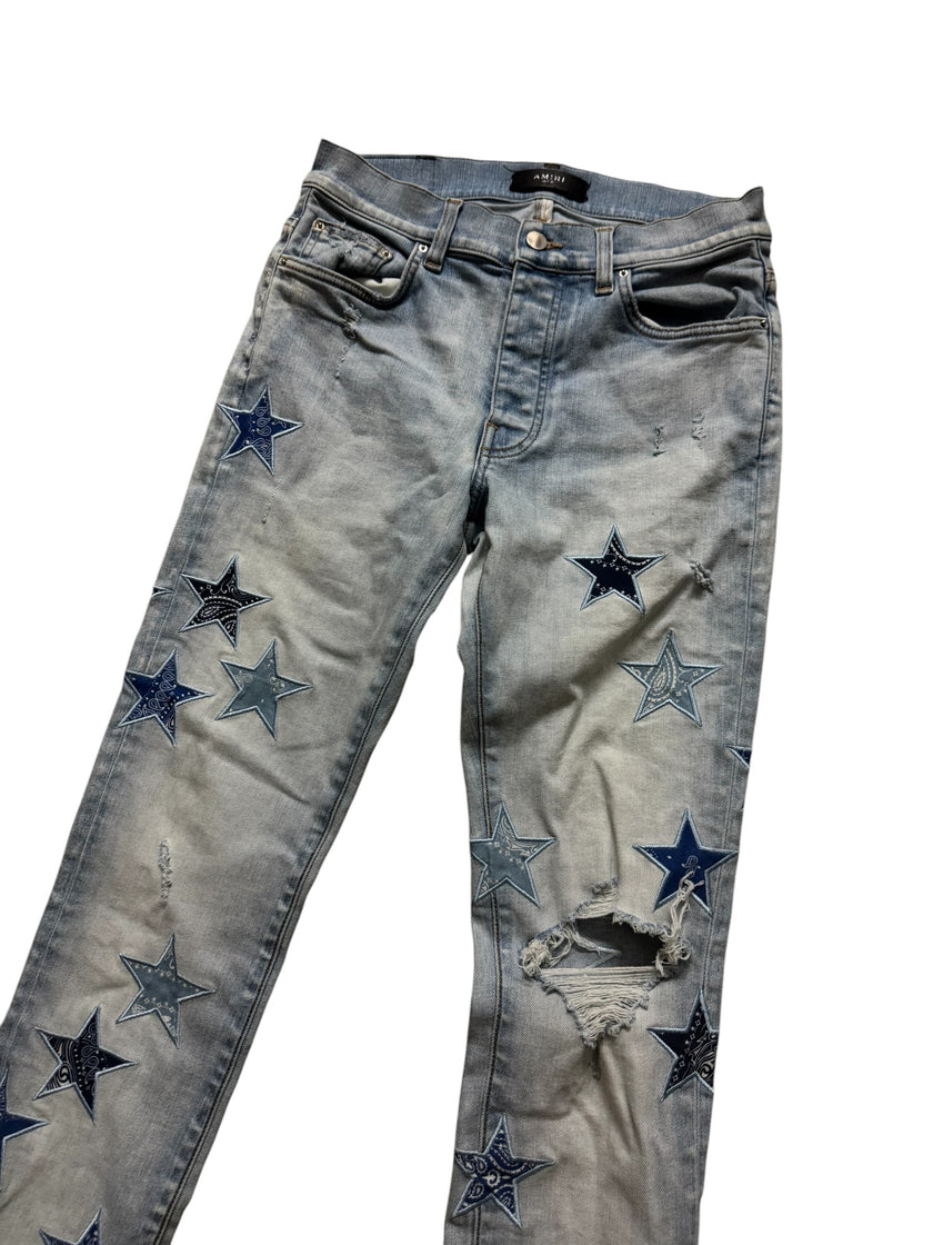 Amiri MX1 Bandana Star Denim