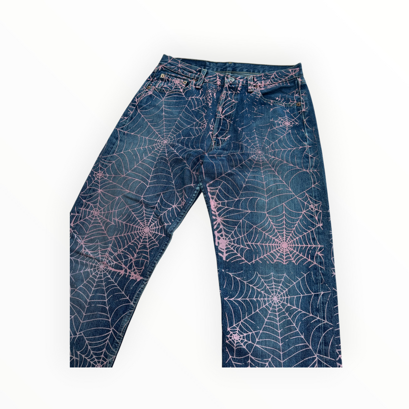 Sp5der Pink Web Denim