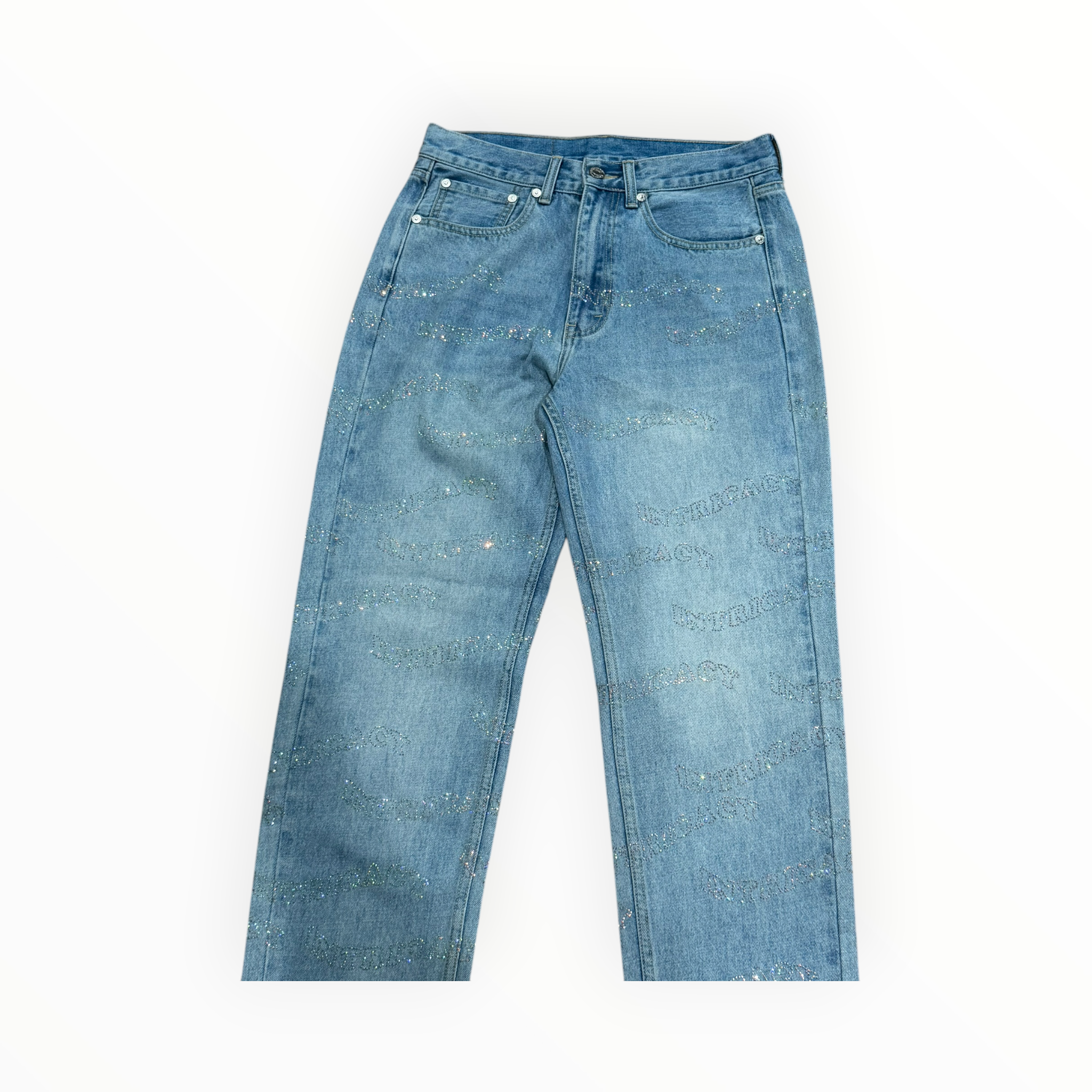 Lost Intricacy Rhinestone Denim Blue