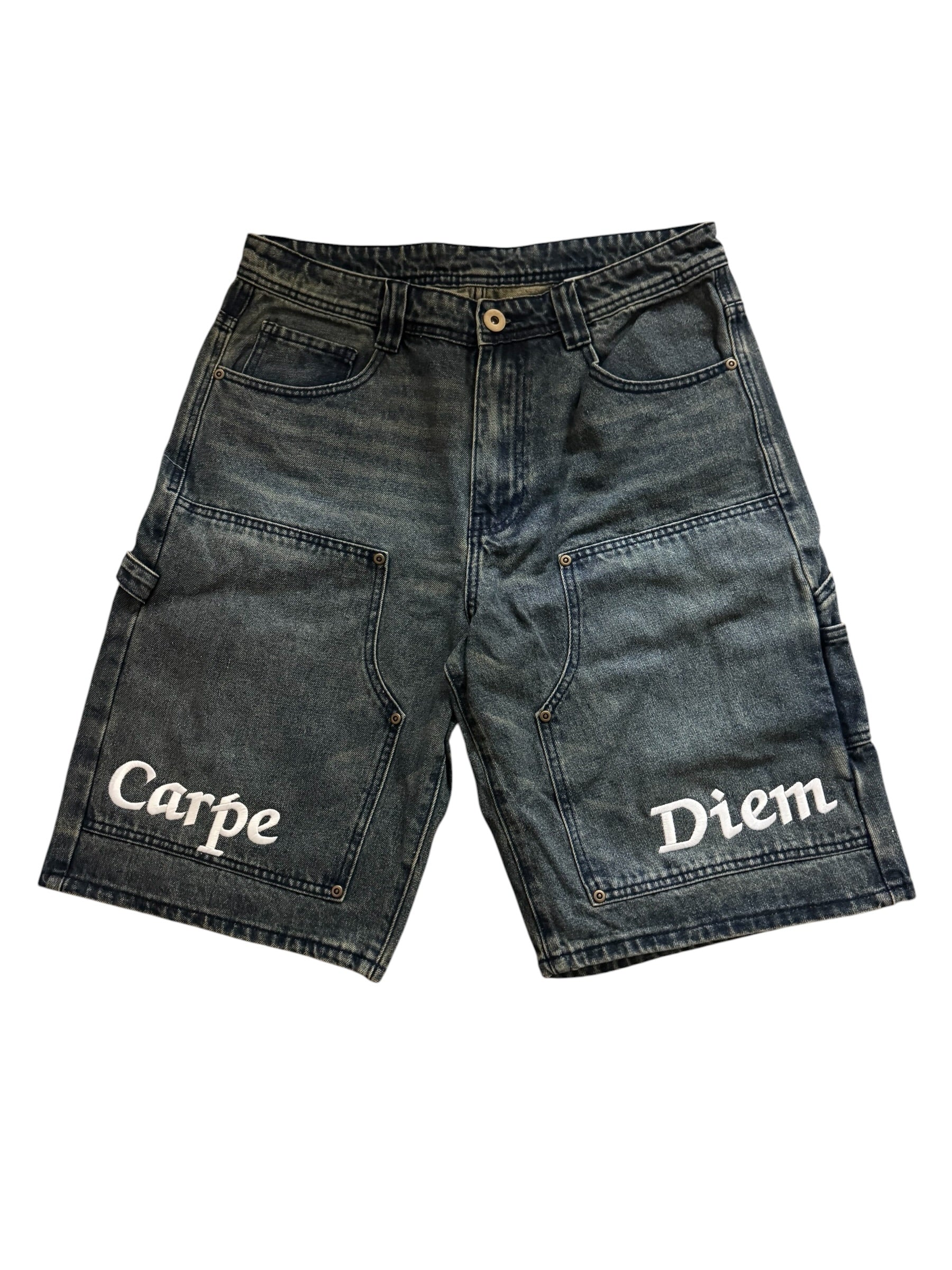 Carpe Diem Arch Double Knee Jorts Blue