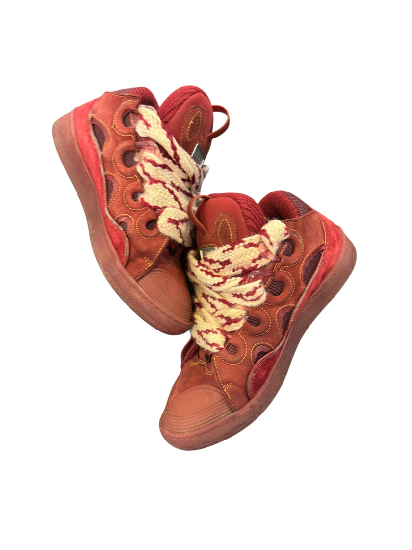 Lanvin Curb Sneaker Maroon Wool (Sale)