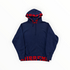 Supreme Cropped Logos Hooded Sweatshirt Dark Blue