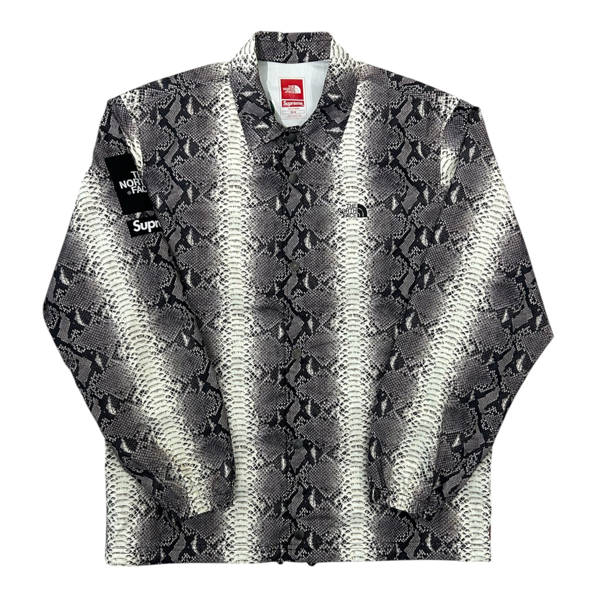 Supreme The North Face Snakeskin Taped Seam Coaches Jacket Black