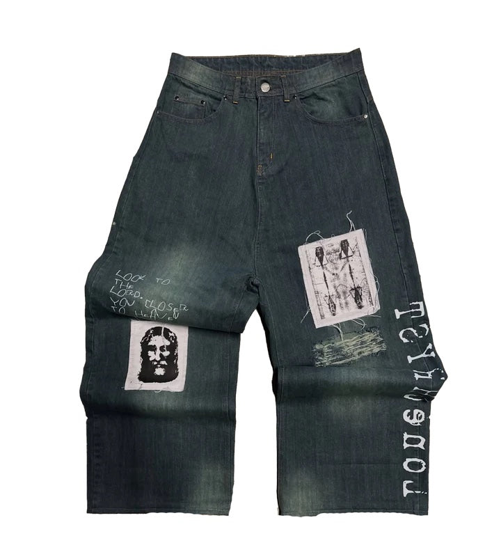 LONECHRYST Blue Yeshua Baggy Denims
