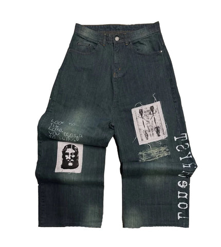 LONECHRYST Blue Yeshua Baggy Denims