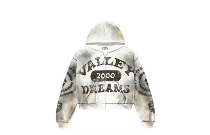 Vale Forever Spiral Zip Up Hoodie Ash Grey
