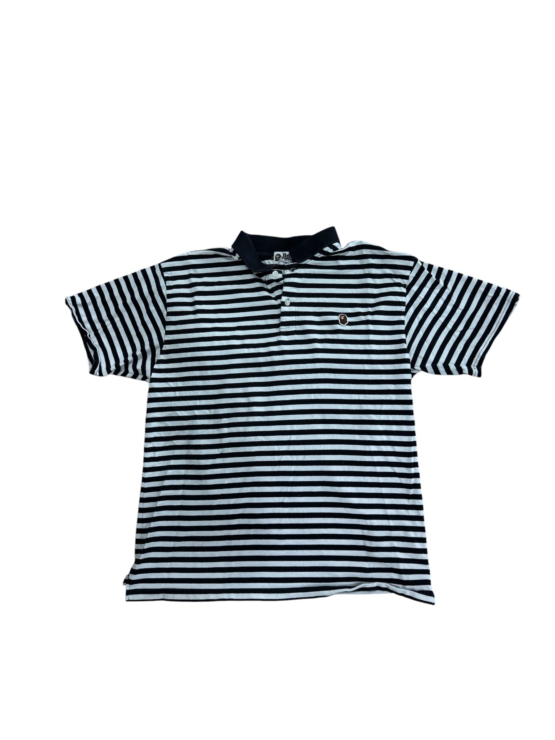 Bape Big Head Striped Polo
