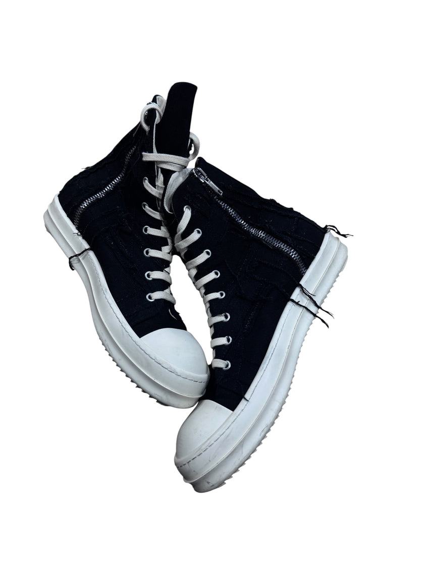 Rick Owens DRKSHDW Distressed High Top Black