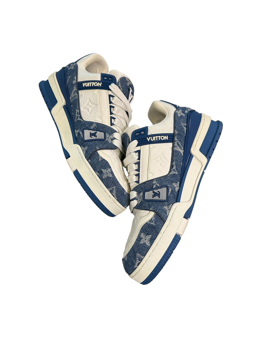 Louis Vuitton LV Trainer Monogram Denim White Blue