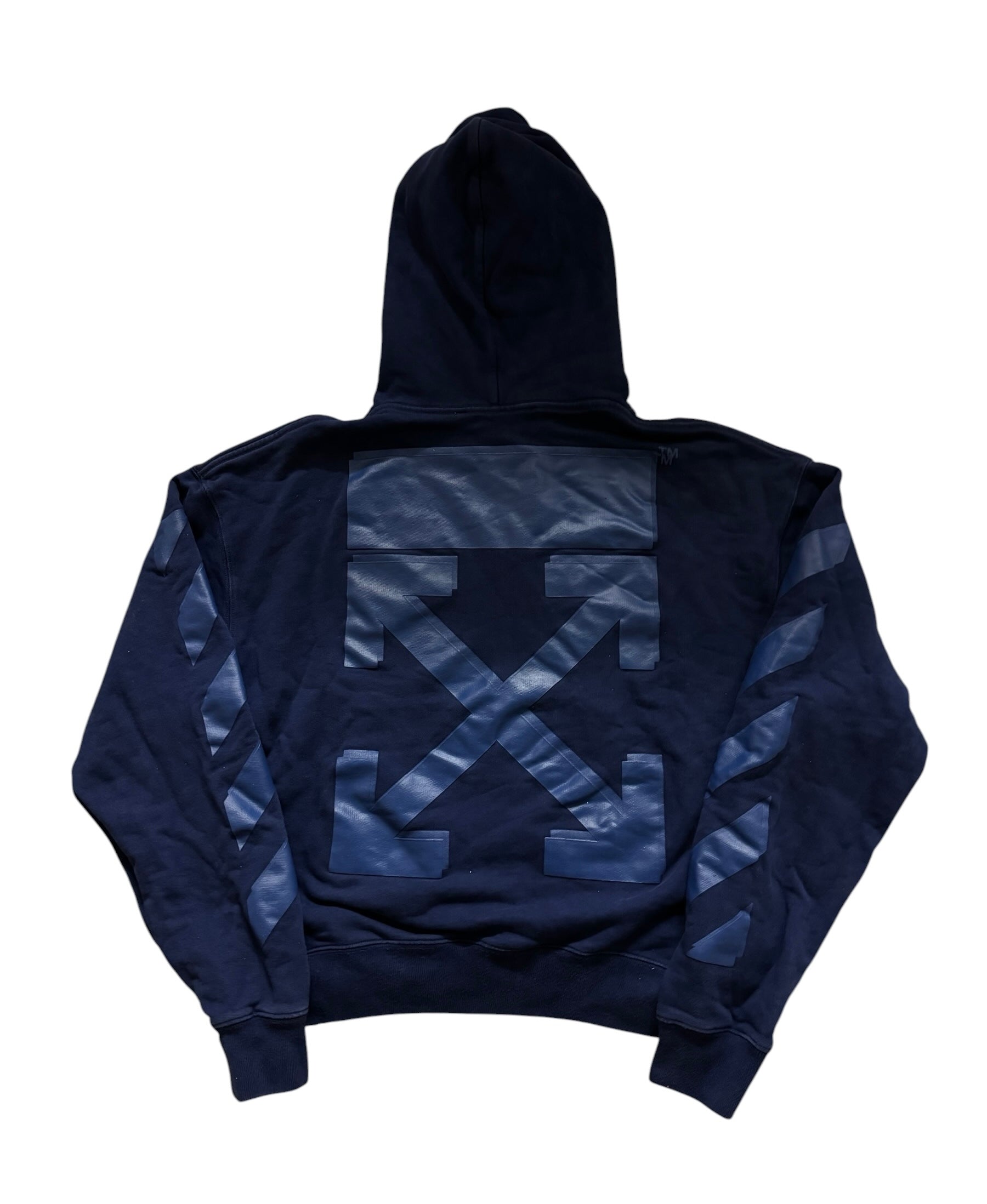 Off White Arrow Pattern Logo Stripe Hoodie