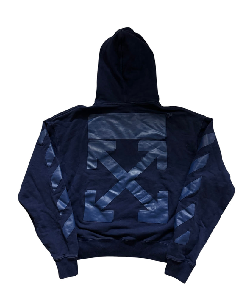 Off White Arrow Pattern Logo Stripe Hoodie