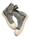 Rick Owens Distressed Denim Ramone High Sneaker