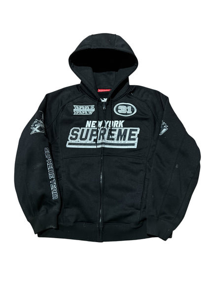 Supreme Football Zip Up Hooded Sweatshirt (FW25) Black