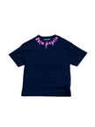 Palm Angels Spray Neck Logo Tee Black/Pink