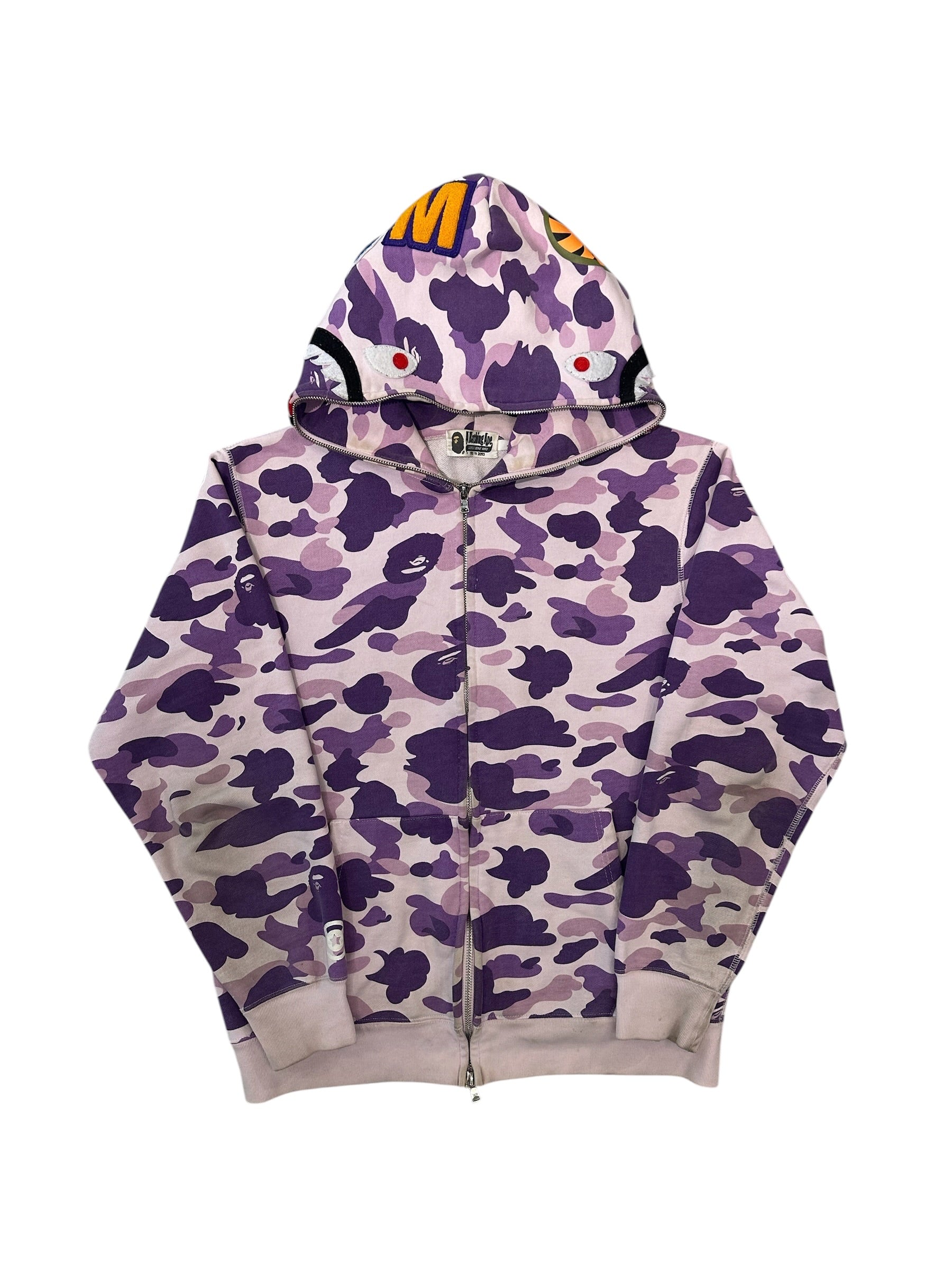 Bape ABC Camo Shark Zip-Up Hoodie Purple