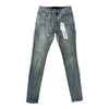 Purple Brand P001 Skinny Distressed Light Blue Denim